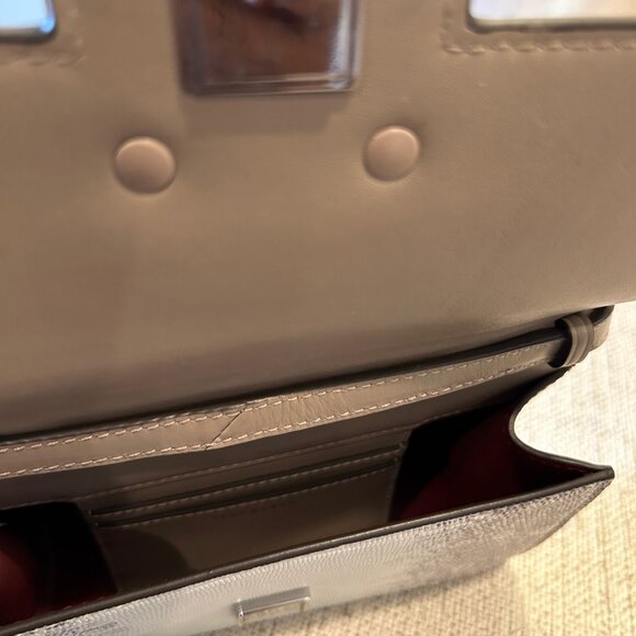 Tory Burch Bon Bon Lizard Embossed Leather Top Handle Bag - Picture 7 of 10